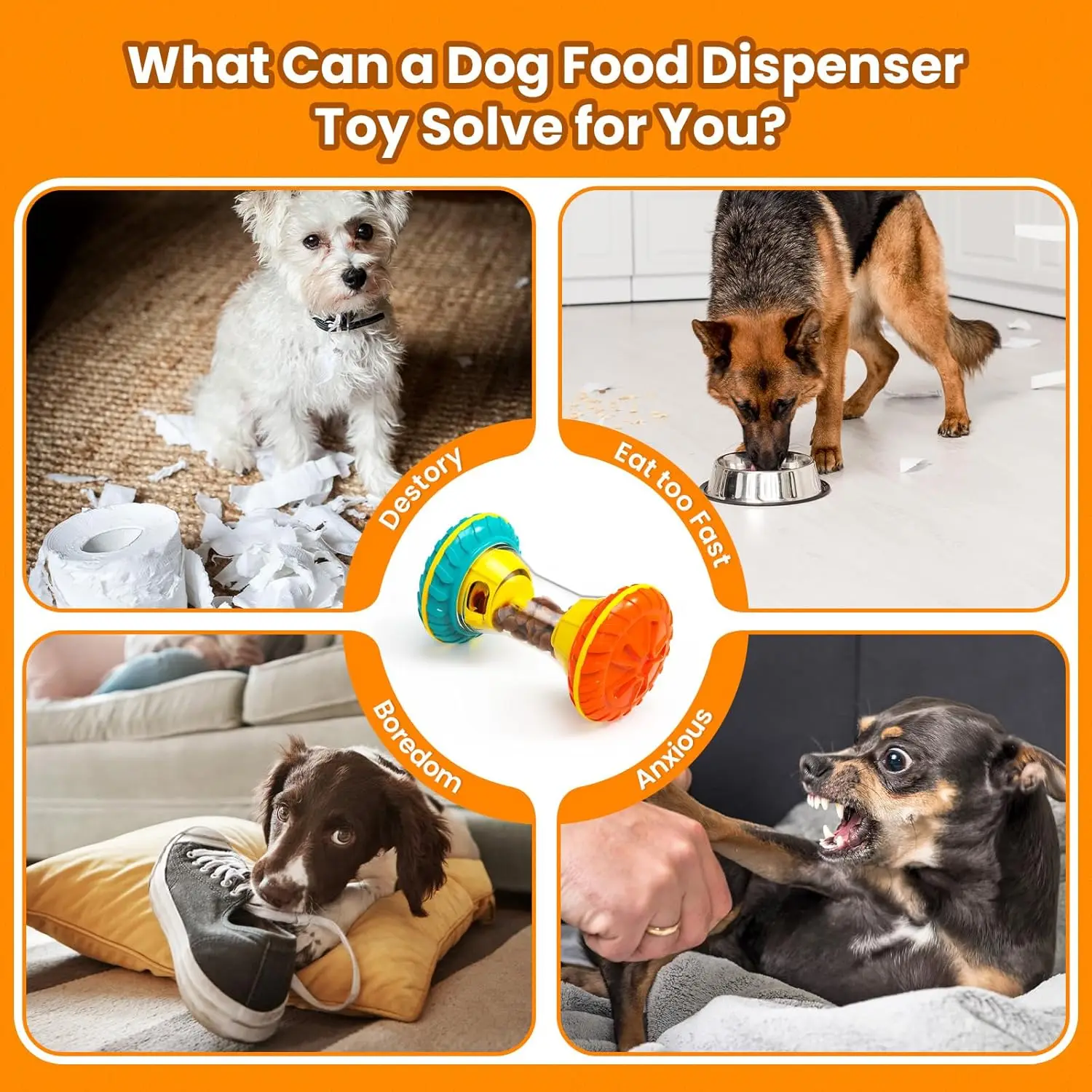 Interactive Dog Food Dispenser Rolling Toy - Image 4