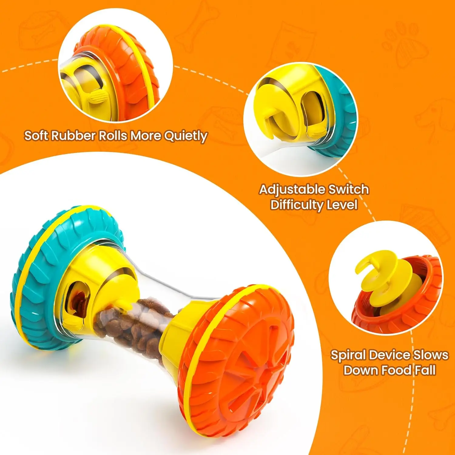 Interactive Dog Food Dispenser Rolling Toy - Image 3